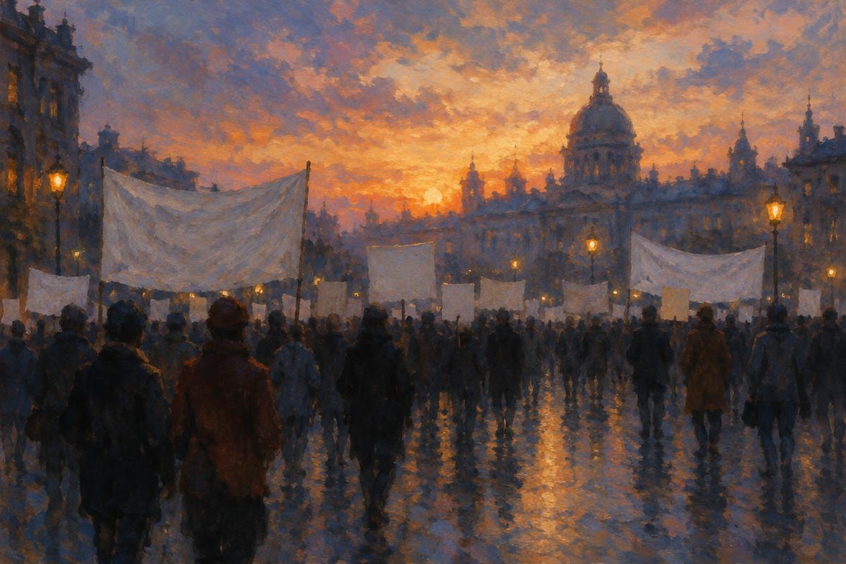 Immagine evocativa generata con IA — non è una fotografia della notizia Immagine evocativa generata con IA — non è una fotografia della notizia: Il ministro: «Gran parte delle proteste che si svolgono in questi giorni non ha fondamento razionale»